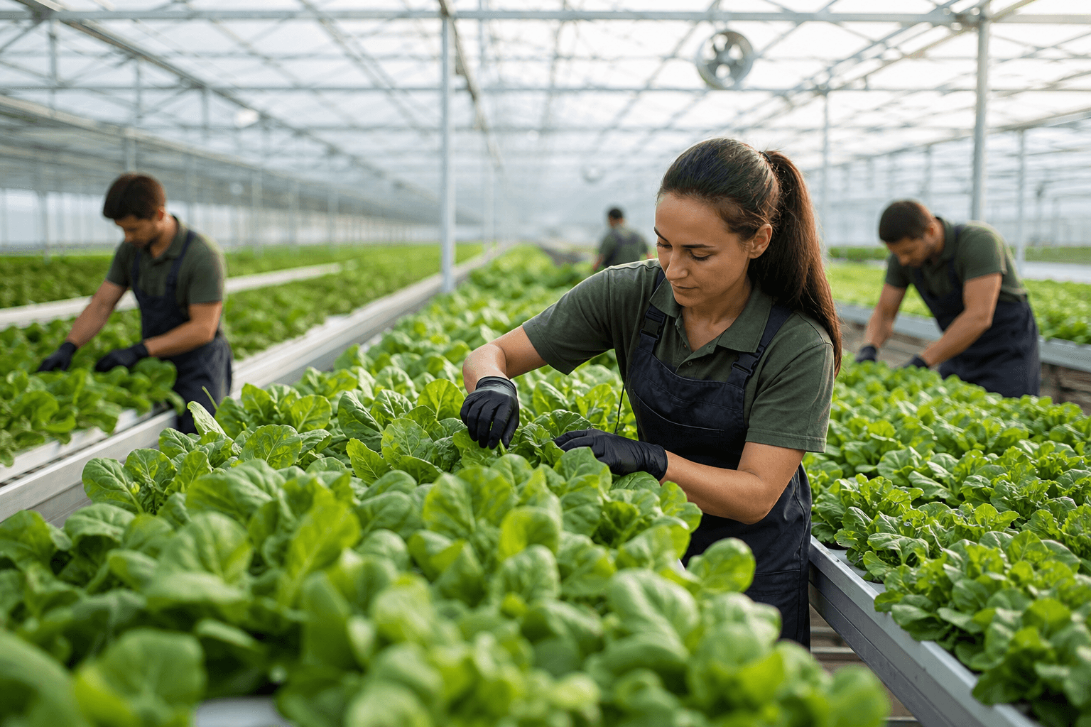 Landwirtschaft: Arbeitskräfte in einem aktiven professionellen Arbeitsumfeld